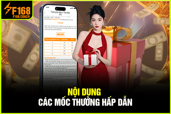 Nội dung các mốc thưởng hấp dẫn Nội dung các mốc thưởng hấp dẫn