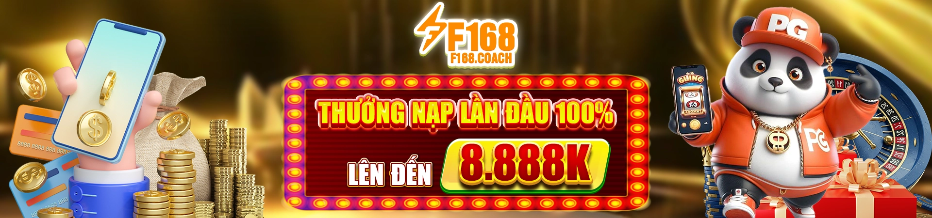 Thưởng nạp lần đầu 100% tối đa 8888k